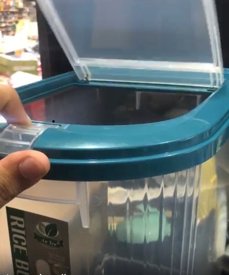 10Kg Caddy Rice Bucket With Lid, Multipurpose Grain Container, Transparent Cereal Food Jar, Dry Food Storage Box, Food Tank Rice Organizer, Kitchen Food Bin With Locking Lid