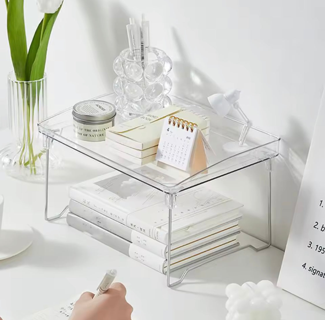 Transparent Desktop Organizer Kitchen Shelf, Acrylic Makeup Rack, Acrylic Organizer For Spice Jars and Cups, Multifunctional Storage Rack Home Organizer