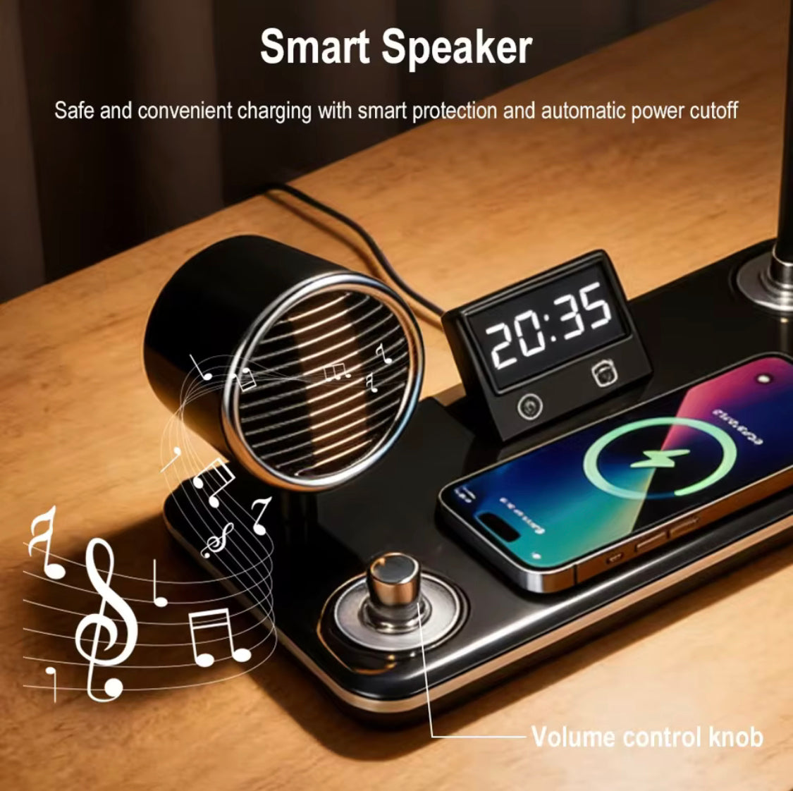 4 In 1 Smart LED Table Lamp, Wireless Lamp With Charging Pad, Adjustab ...