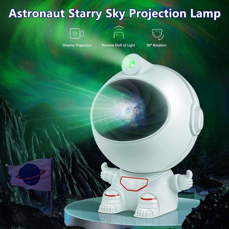 Astronaut Starry Projector Lamp, DIY Astronaut Galaxy Atmosphere Light, Vortex Colorful Rotating Projection Light, Laser Nebula Projector Night Light