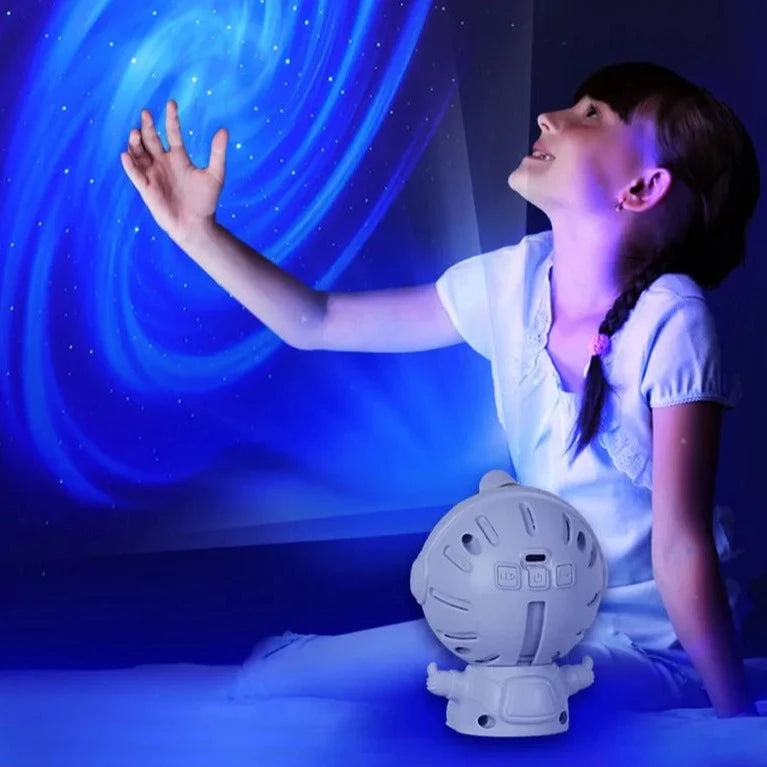 Astronaut Starry Projector Lamp, DIY Astronaut Galaxy Atmosphere Light, Vortex Colorful Rotating Projection Light, Laser Nebula Projector Night Light