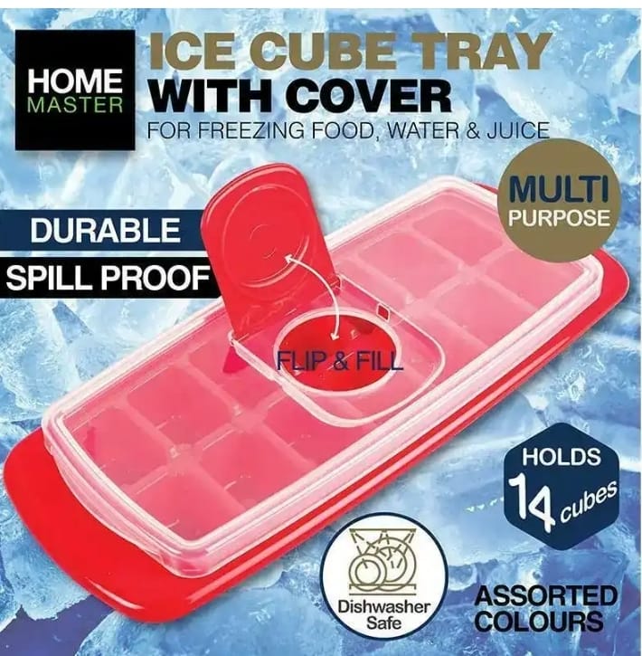 Ice Cube Tray With Cover, Durable Spill Proof Ice Cube Tray, Multipurpose Ice Cube Tray