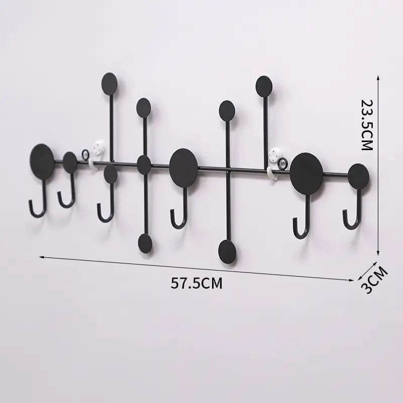 6 Hook Door Rail Hanger, Multifunctional Door Hook, Wall Mounted Coat Hat Hanger, Hallway Commercial Cupboard Minimalist Clothing Rack