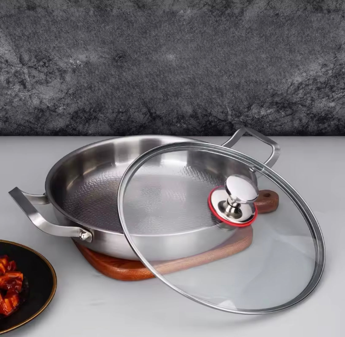 Double Ear Soup Pot With Glass Lid, Stainless Steel Food Grade Non Stick Honeycomb Pot, Universal Soup Pot, Kitchen Gadgets
