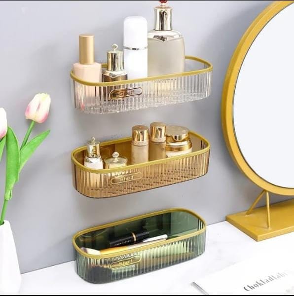 Rectangle Shape Bathroom Shelf, Bathroom storage Shampoo Holder, Bathroom Acrylic Wall Mounted Storage Organizer