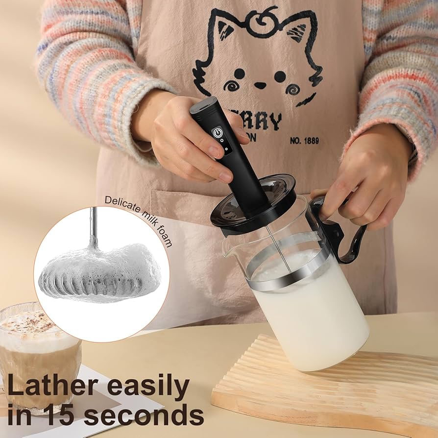 Electric Milk Frother And Foam Maker, Rechargeable Automatic Milk Frother, Mini Handheld Milk Frother With Cup