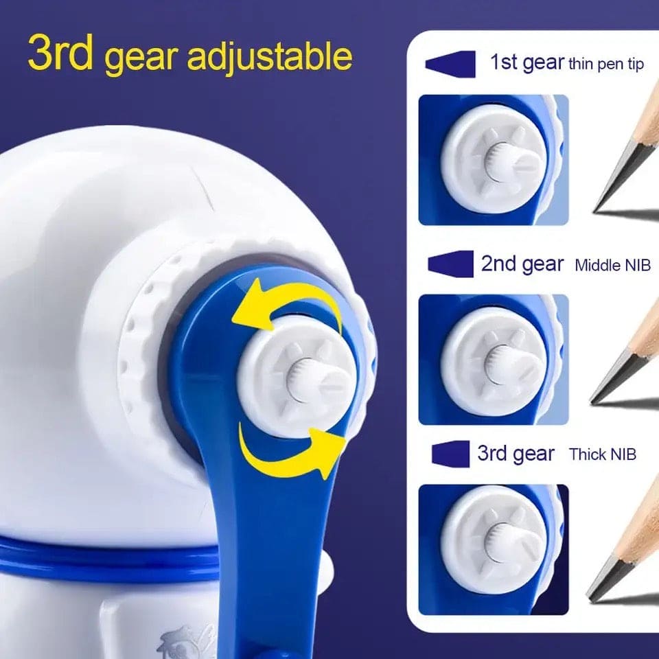 Astronaut Cartoon Pencil Sharpener, Students Pencil Sharpener, Hand Crank Manual Sharpener, 3rd Gear Adjustable Cute Astronaut Mechanical Sharpener, Cartoon Pencil Cutter For School, Astronaut Sharpener with Container