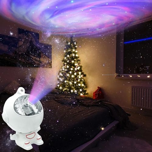 Astronaut Starry Projector Lamp, DIY Astronaut Galaxy Atmosphere Light, Vortex Colorful Rotating Projection Light, Laser Nebula Projector Night Light