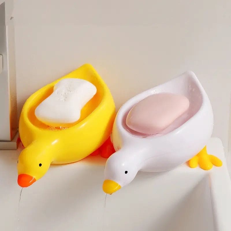 Little Duck Soap Holder, Cute Soap Drying Rack, Kitchen Bathroom Shelf Floor Type Soap Holder, Portable Countertop Soap Organizer, Soap Case for Shower Bathroom Kitchen