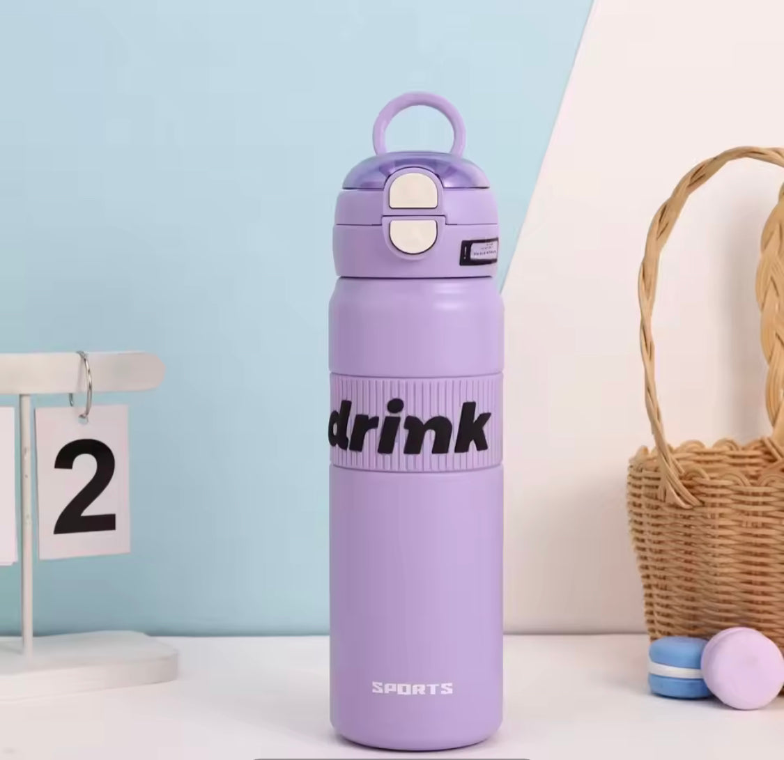 Portable Sports Water Bottle With Flip Lid, Large Capacity Handheld Student Insulated Mug, Stainless Steel Insulated Water Mug