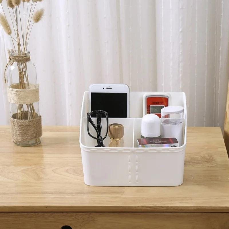 Desktop Sundries Storage Box, 3 Compartment Tableware Organizer, Multifunctional Plastic Storage Container, Drawer Home Office Organizer, Kitchen Bathroom Storage Box