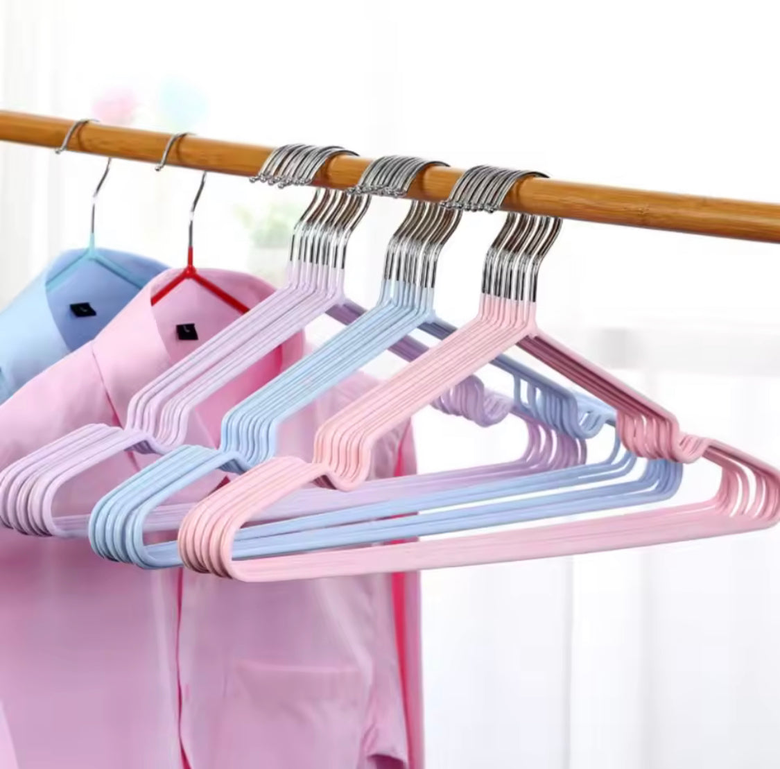 10pcs Non Slip Metal Coat Clothes Hanger, Durable Wardrobe Storage Organizer, Durable Traceless Clothing Storage Hanger