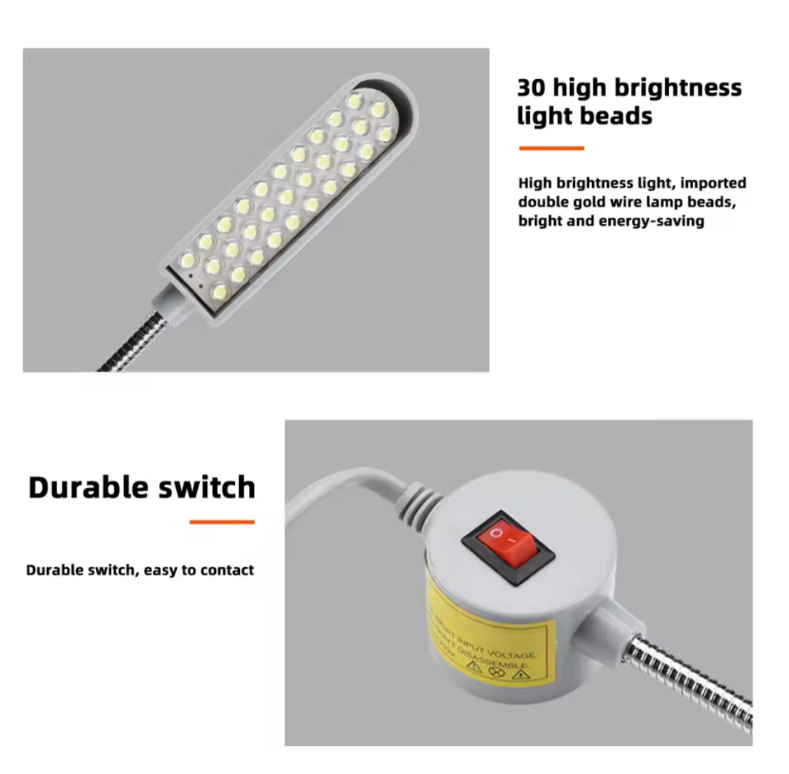 Adjustable LED Sewing Light, Flexible Gooseneck LED Light, Working Lamp Accessories