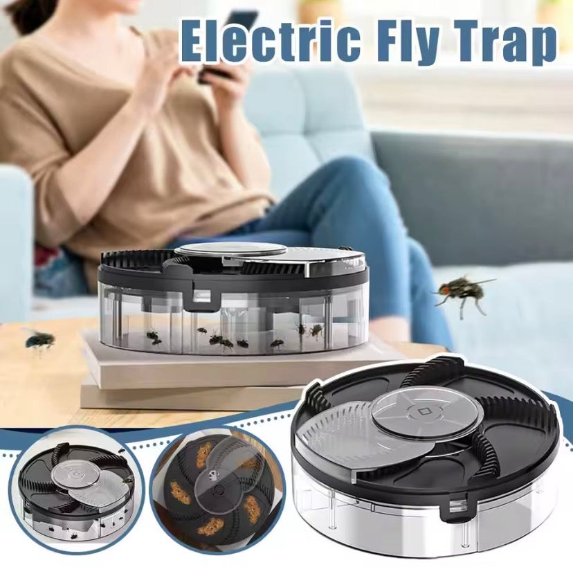 Electric Fly Trap Catcher, Automatic Quiet Insect Flycatcher, Removable Outdoor Garden Flytrap Trap Device