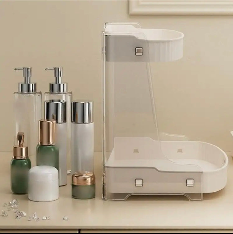 Double Layer Bathroom Organizer Shelf, Cosmetic Storage Rack, Makeup Storage For Desk