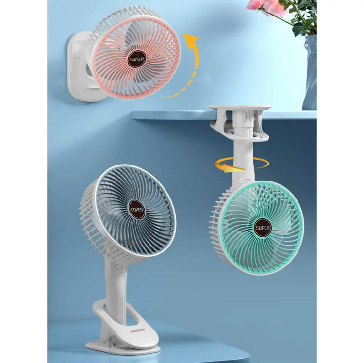 Portable Small Clip Fan With Phone Stand, Lightweight Mini Handheld Cooling Fan, Rechargeable Table Fan