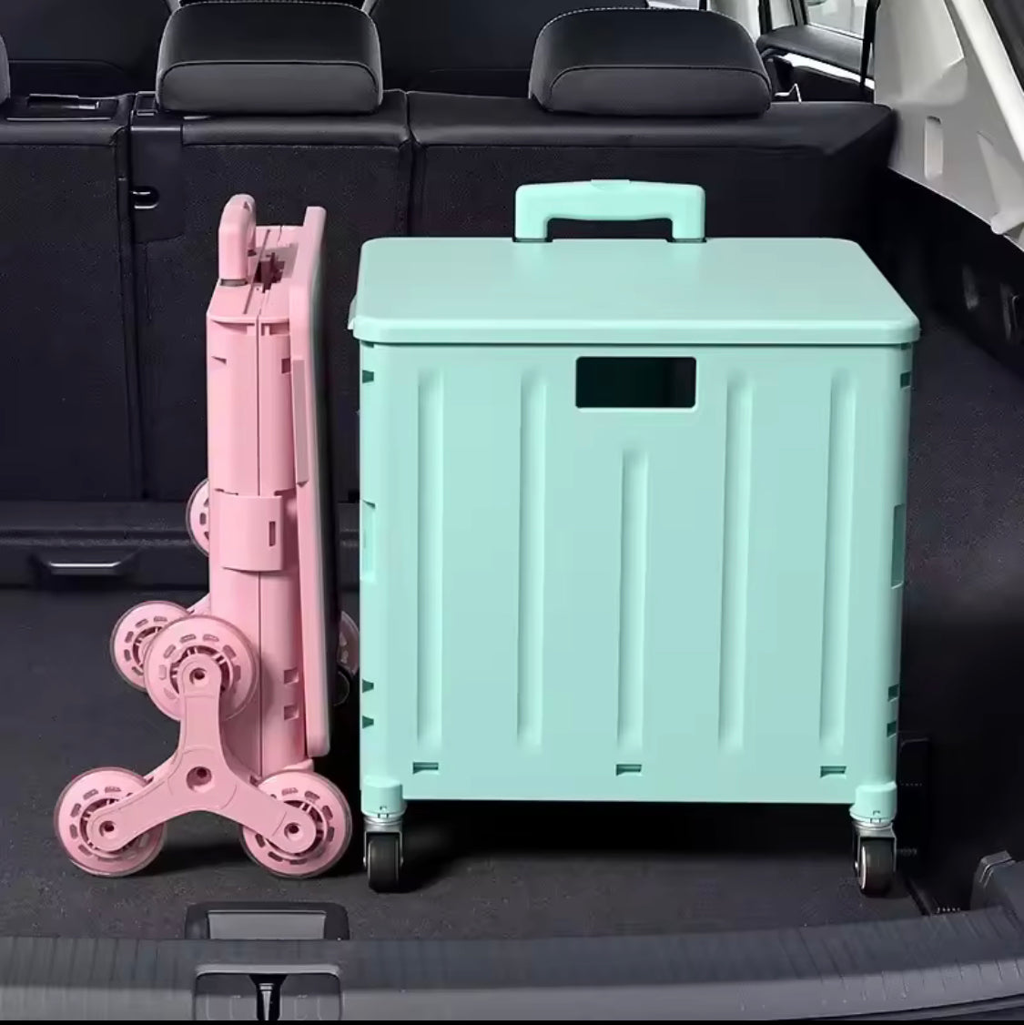 Shopping Cart Folding Trolley, Lightweight Foldable Outdoor Trolley, Portable Plastic Shopping Trolley