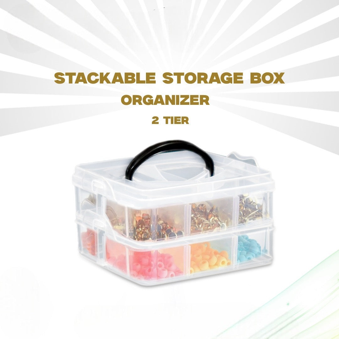 Portable Necklace And Ring Storage Box, Double-layer Jewellery Storage Box, Multi-layer Bead Organizer Case