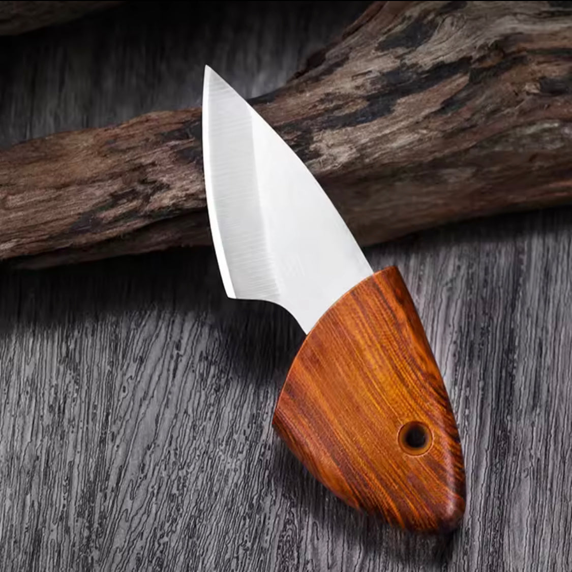 Wooden Handle Pocket Knife, Portable Mini Fruit Knife, Mini Knife Hand Forge Blade, Multifunctional Camping Hunting Knife