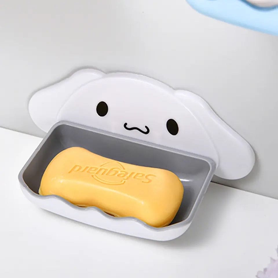 Cute Puppy Soap Box, Cartoon Soap Box Shelf, Wall-Mounted Punch-Free Soap Box, Double Layer Drain Soap Organizer, Kitchen Bathroom Soap Holder