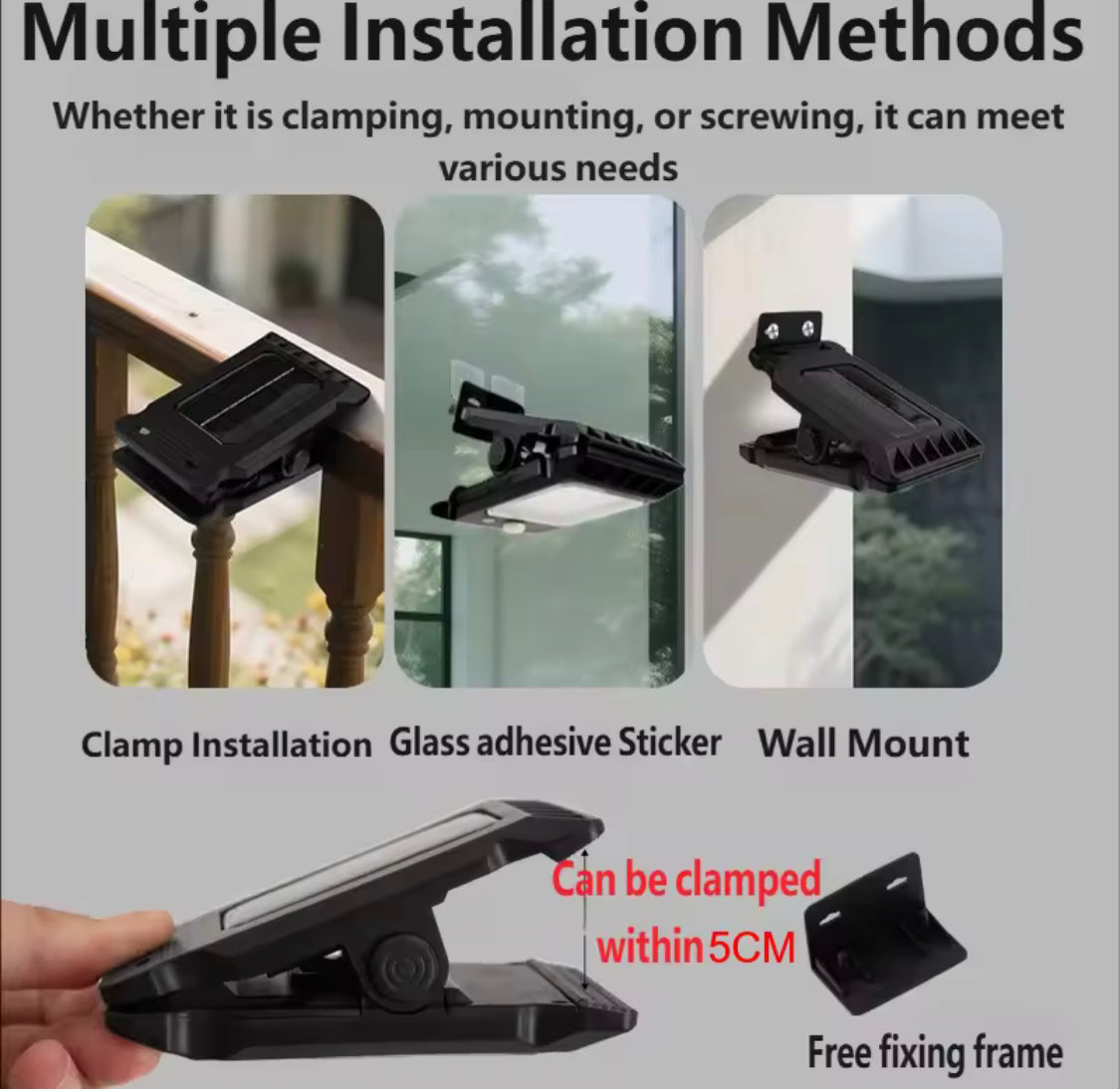 Outdoor Solar Clip Light, Waterproof Garden Solar Lights, Outdoor Solar Clip Lights