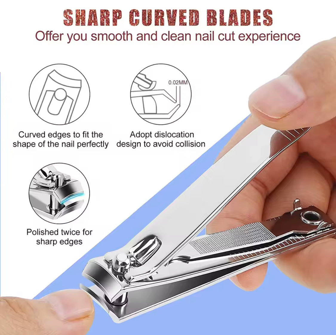 Set Of 4 Stainless Steel Nail Clipper, Nail Trimmer Tool, Manicure Tool For Women, Toenail Clipper