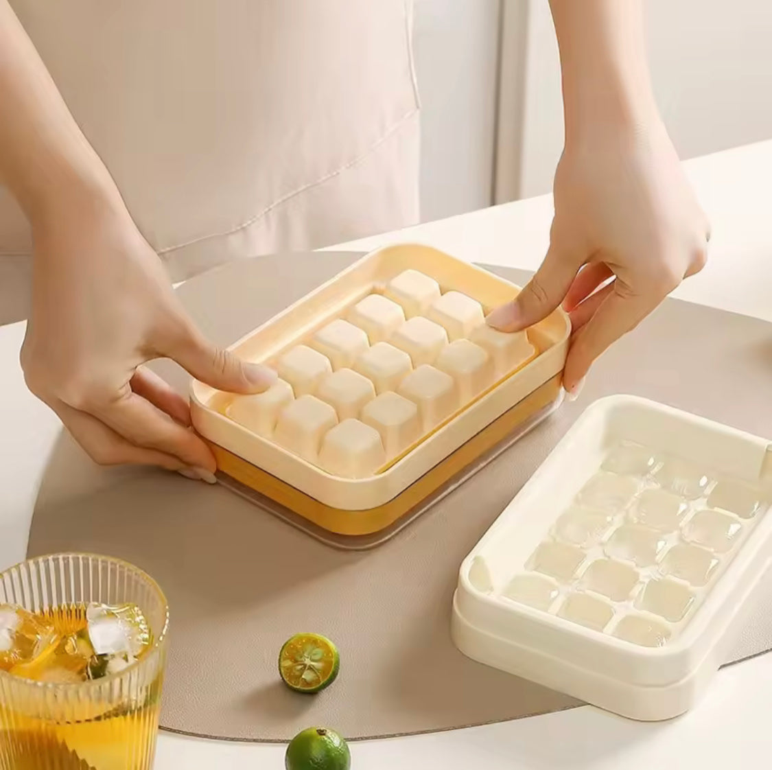 15 Grid Ice Cube Container, Fresh Cube Ice Tray Box, Chill Ice Box Maker, Pure Freeze Ice Box