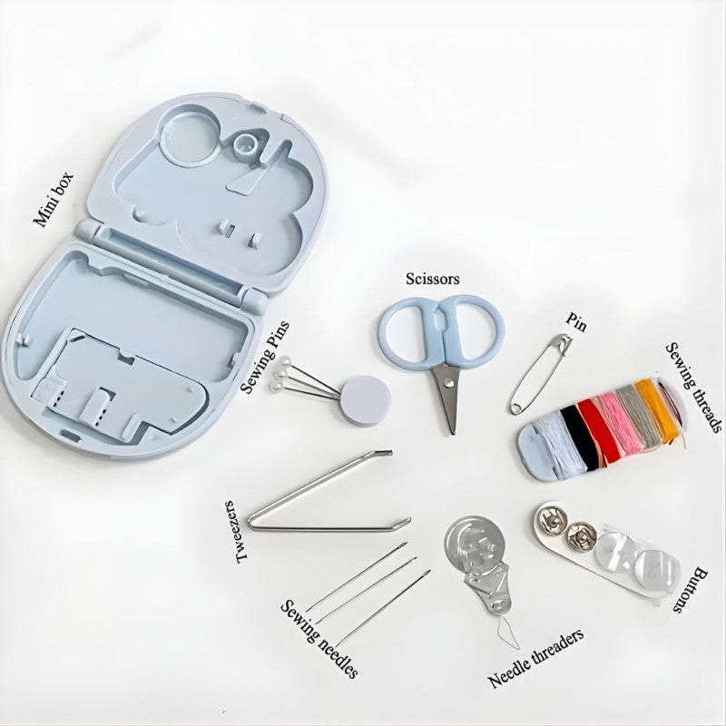 Mini Sewing Kit With Thread Organizer, Portable Stitching Set, Travel Friendly Sewing Essentials Set, Handy Sewing Repair Box