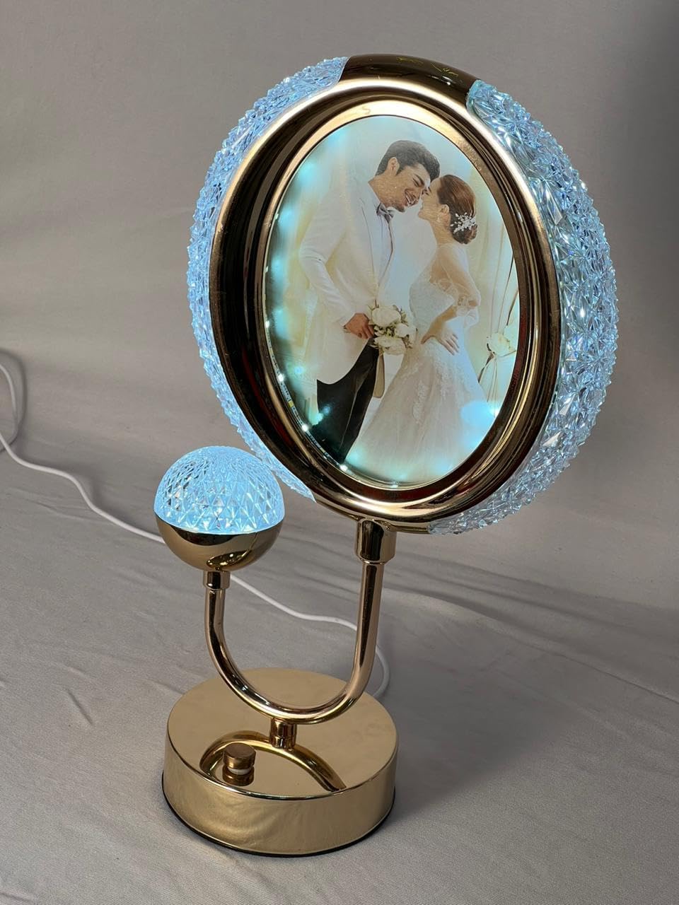 LED Lamp Photo Frame, Room Decor Photo Lamp, Crystal Round Shape Photo Lamp Frame