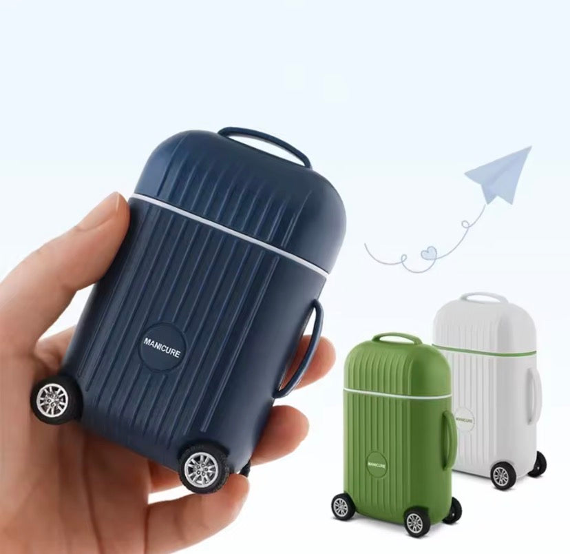 Mini Suitcase Style Nail Clippers Set, Stainless Steel Nail Care Tool, Mini Travel Manicure Pedicure Kit, Portable Beauty Care Accessories
