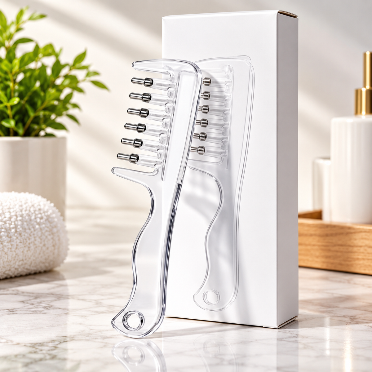Transparent Hair Scalp Applicator Comb, Manual Scalp Stimulator, Hair Growth Scalp Massage Comb, Deep Scalp Massage Tool