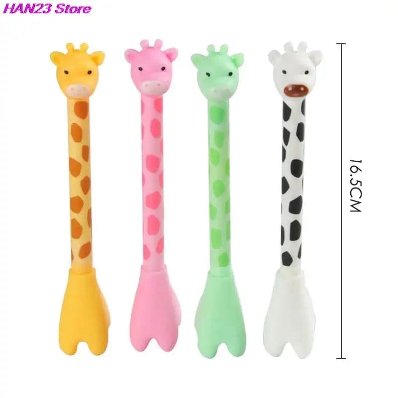 Creative Giraffe Gel Pen, Black Refill Signature Pen, Cute Giraffe Standable Gel Pen, Adorable Cartoon Student Signature Pen, School Office Stationery, Reusable 0.5mm Rollerball Gel Pen