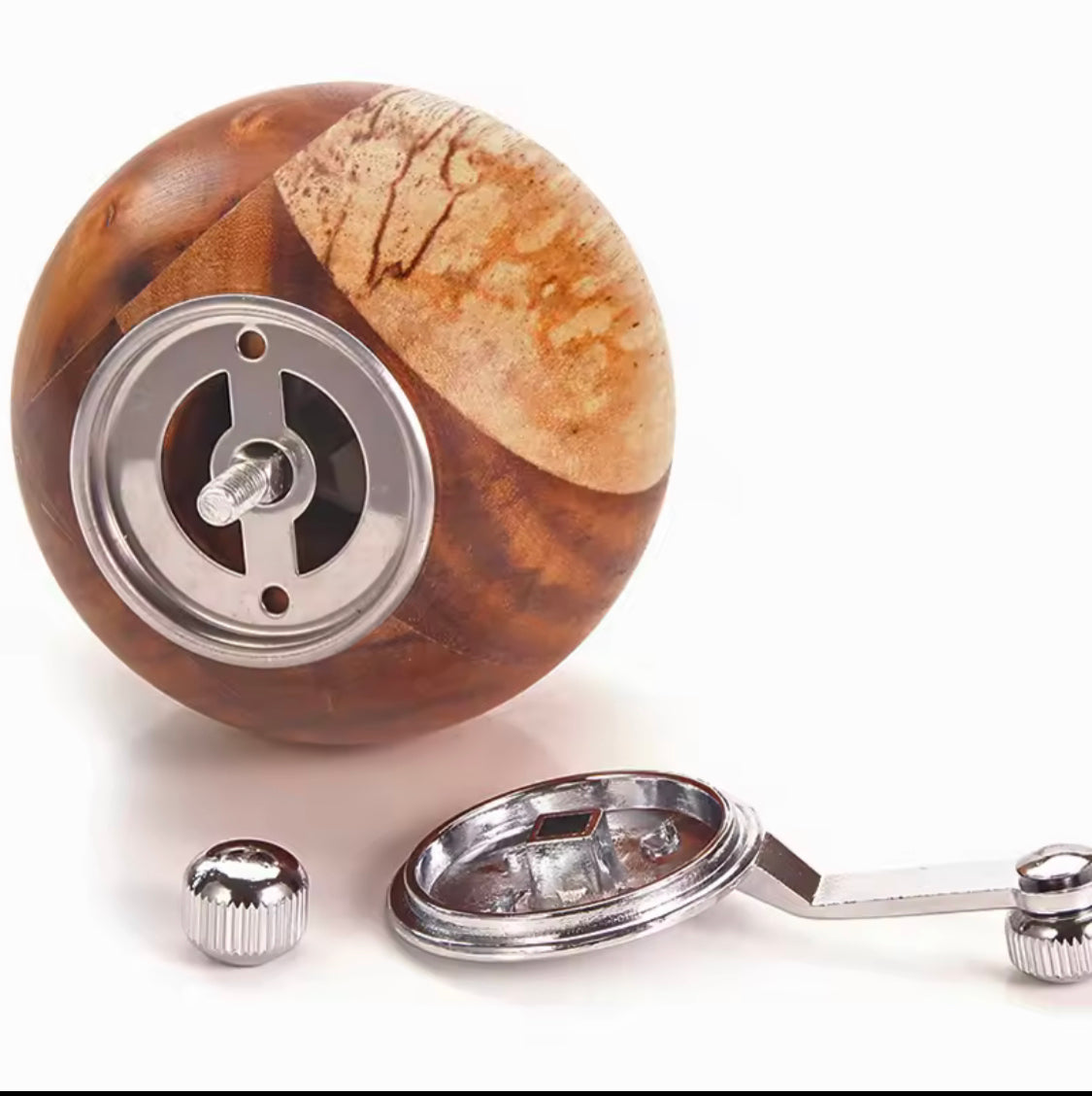 Solid Wood Pepper Grinder, Mini Ceramic Salt And Pepper Mill, Hand Operated Wooden Spice Grinder