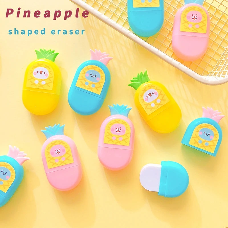 Cute Pineapple Eraser, Rubber Eraser, School Office Supply, Stationery Eraser, Fruit Pencil Eraser, Student Gift