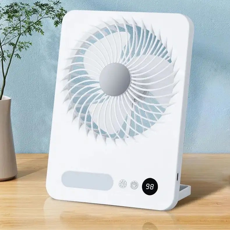 Slim Foldable Led Fan, Small Night Light Fan, Dormitory Hanging Dual Purpose Fan, Summer Mini Fan With Light