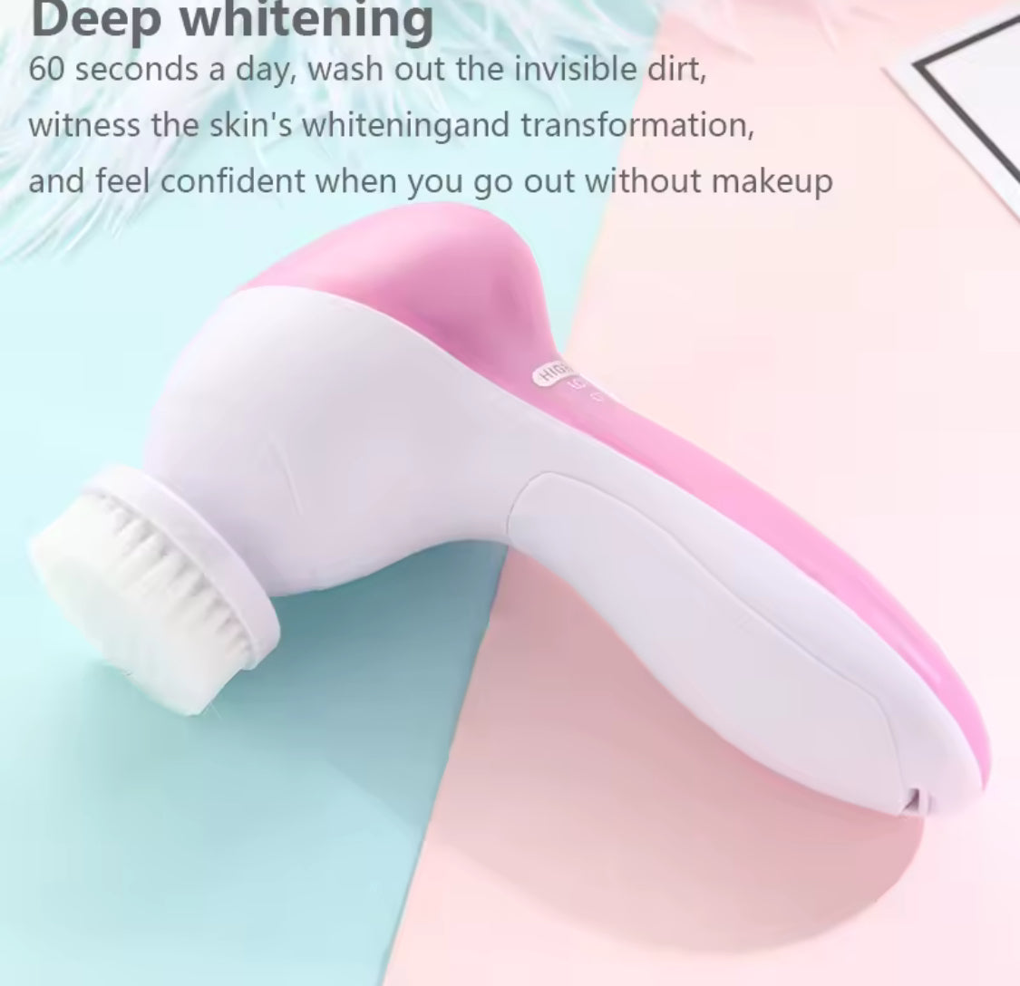 5 In 1 Multifunctional Face Cleansing Brush, Battery Powered Facial Cleaner,  Skin Care Massager, Facial Cleanser Tools