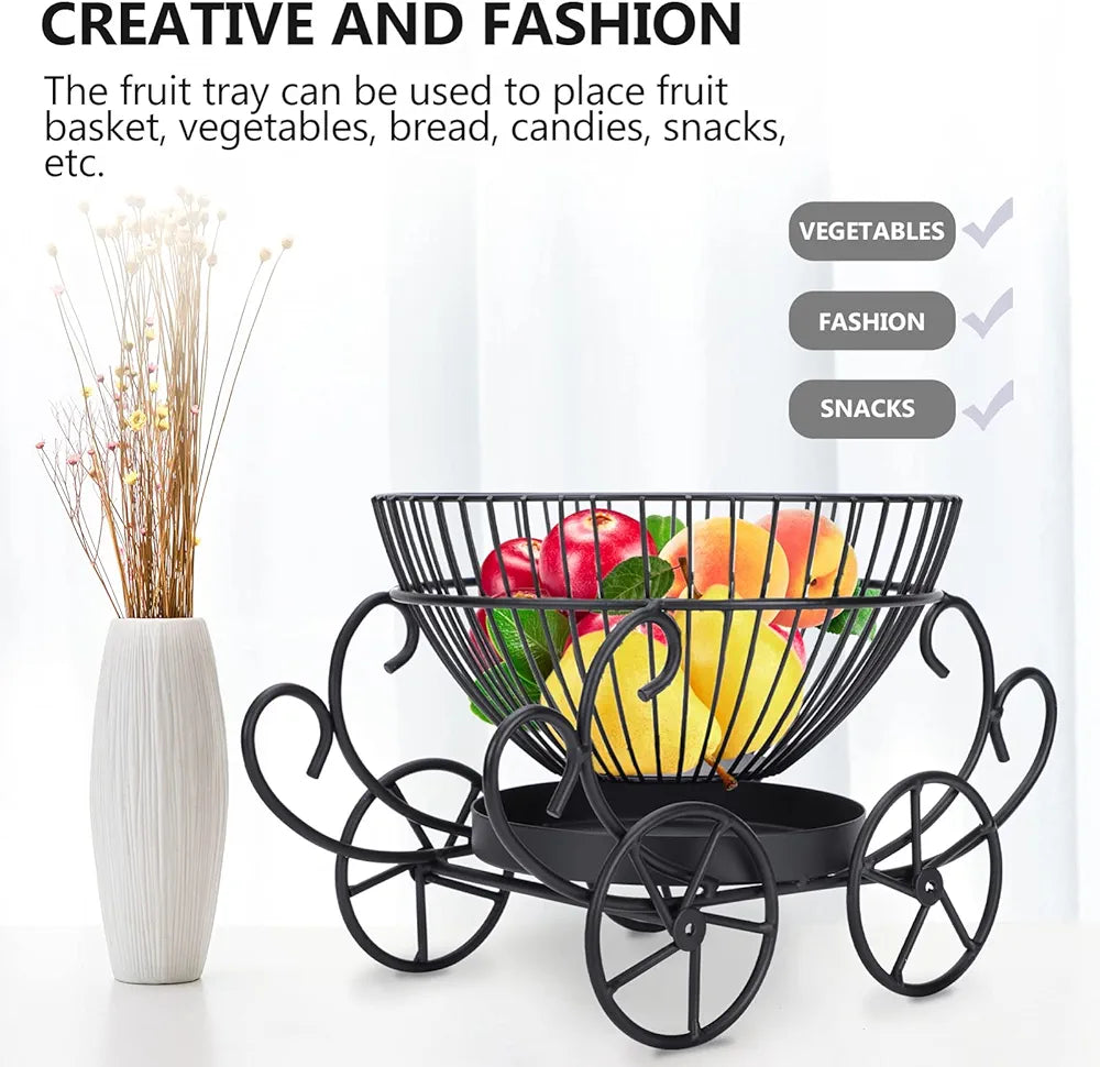 2 Tier Decorative Fruit Basket, Metal Snacks And Fruit Basket, Nordic Style Fruit Basket