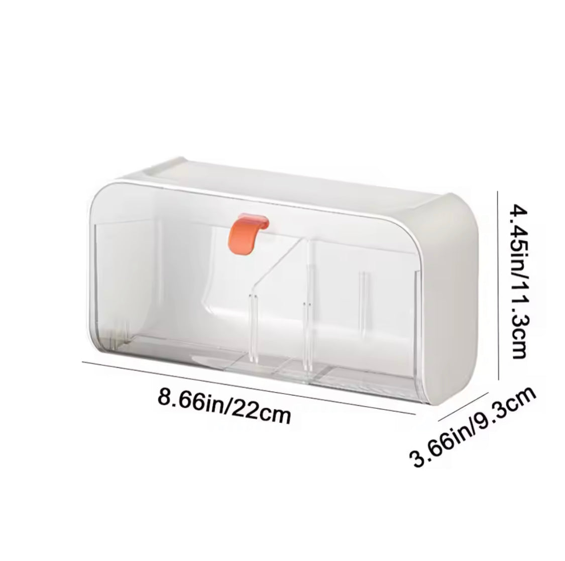 Wall Mounted Organizer With Adjustable Dividers, Dustproof Bathroom Organizer, Adhesive Cosmetic Storage Box, Undergarment Organizer Mini Cabinet