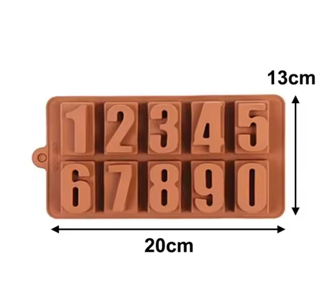 Silicone 3D Digital Numbers Chocolate Mold, 3D Silicone Numbers Molds, Cake Decorating Tools