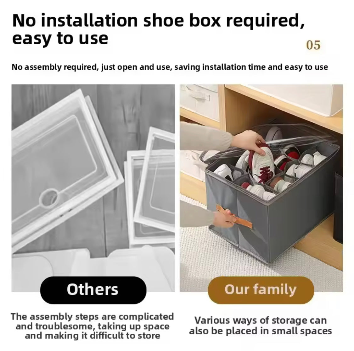 Multifunctional Foldable Clothes Organizer, Dustproof and Washable Storage Box, Foldable Shoe Organizer