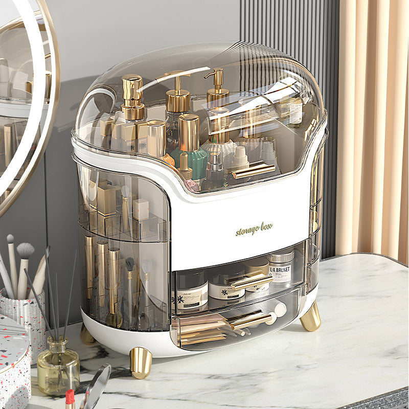 Luxury Rotating Vanity Organizer, Makeup Organizer Storage Box With Dr ...