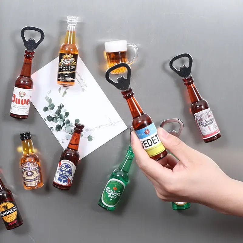 Mini Bottle Opener, Magnetic Fridge Bottle Opener, Mini Home Beverage Bottle Opener, Refrigerator Magnetic Tape Driver, Creative Bottle Opener Wine, Fridge bottle opener Refrigerator Magnets