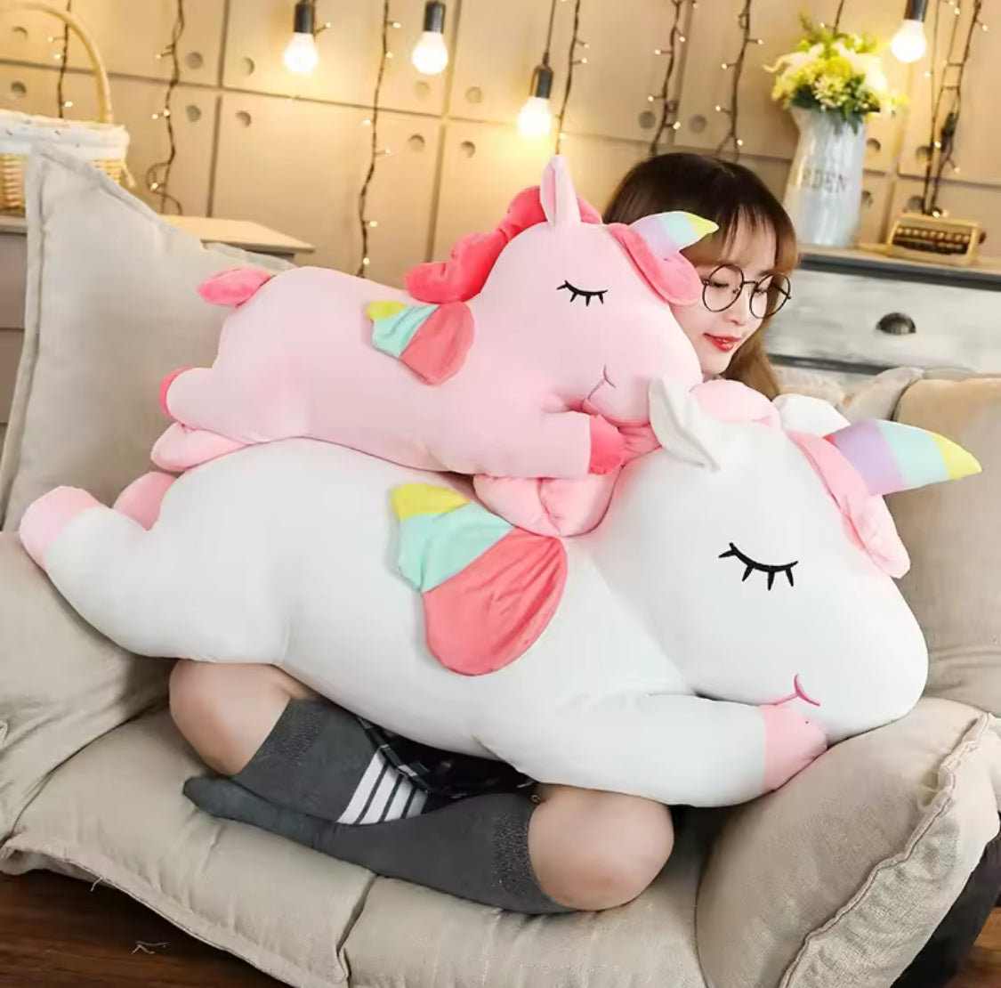 30cm Kawaii Kids Unicorn Plush Toy, Soft Stuffed Unicorn Animal Doll, Lovely Unicorn Sleeping Pillow