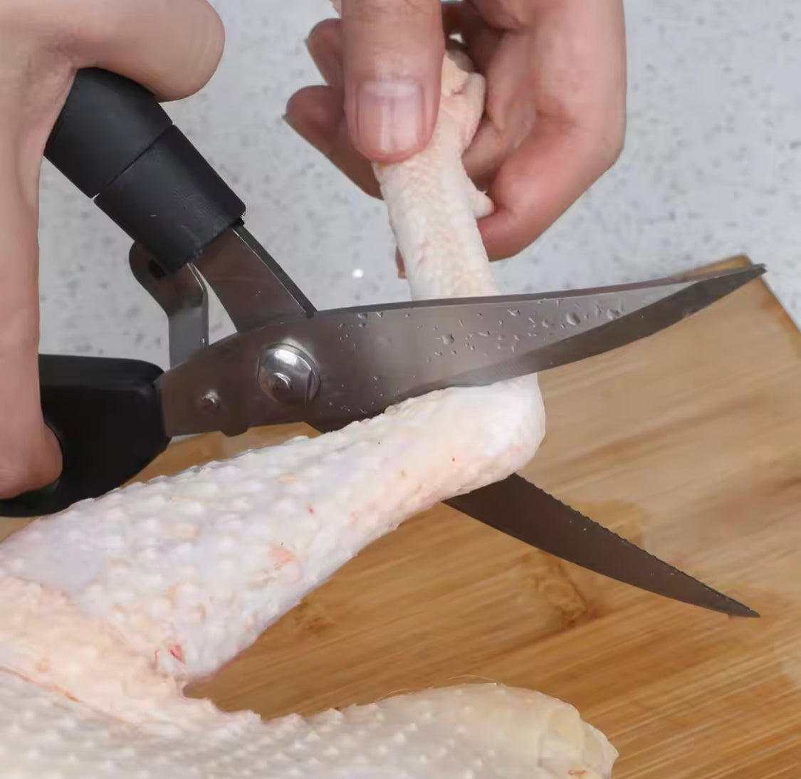 Effort Saving Spring Kitchen Shears, Multifunctional Meat Scissors, Heavy Duty Meat Poultry, Kitchen Cutting Tool