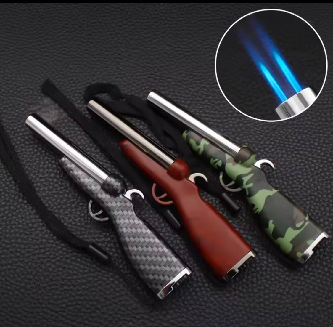 Mini Double-Barreled Shotgun, Windproof Torch Lighter, Creative Double Flame Lighter, Windproof Mini Double Jet Butane Gas Lighter