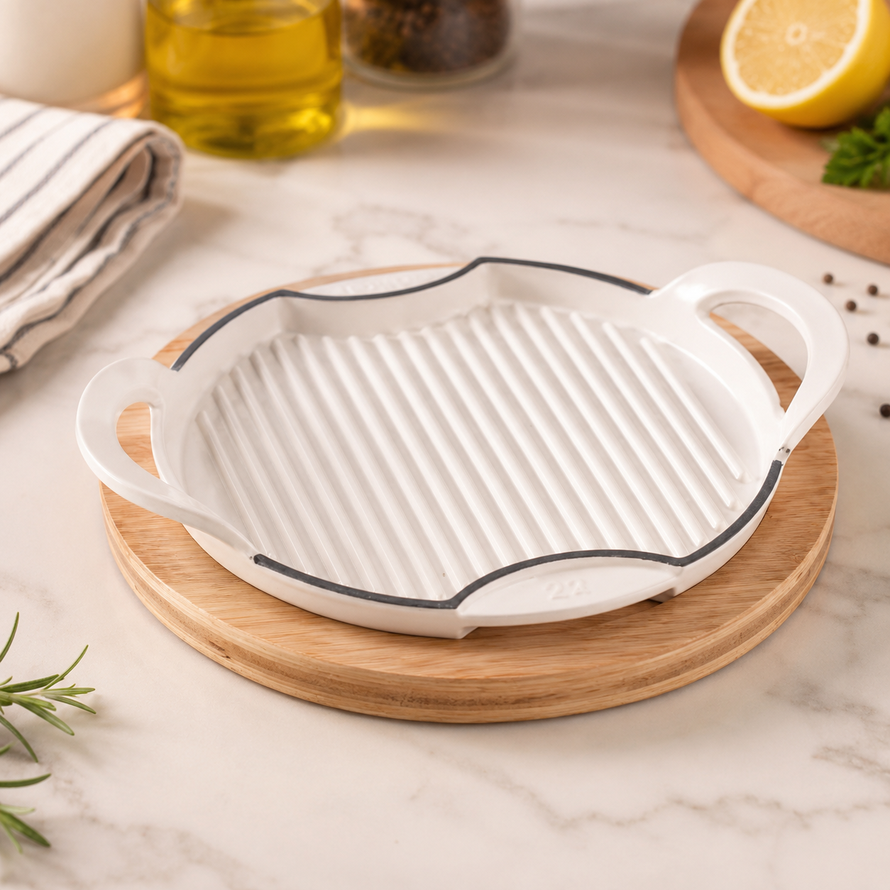Ceramic Steak Grill Platter, Heat Resistant Ceramic Serving Plate, Ceramic BBQ Serving Tray, BBQ Sizzle Serving Tray, Sizzling Steak Platter