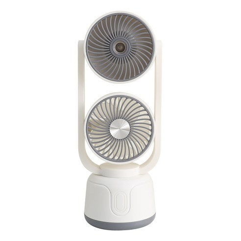 Rechargeable Dual Head Cooling Mist Fan, Children's Student Fan, Desktop Water Mist Fan