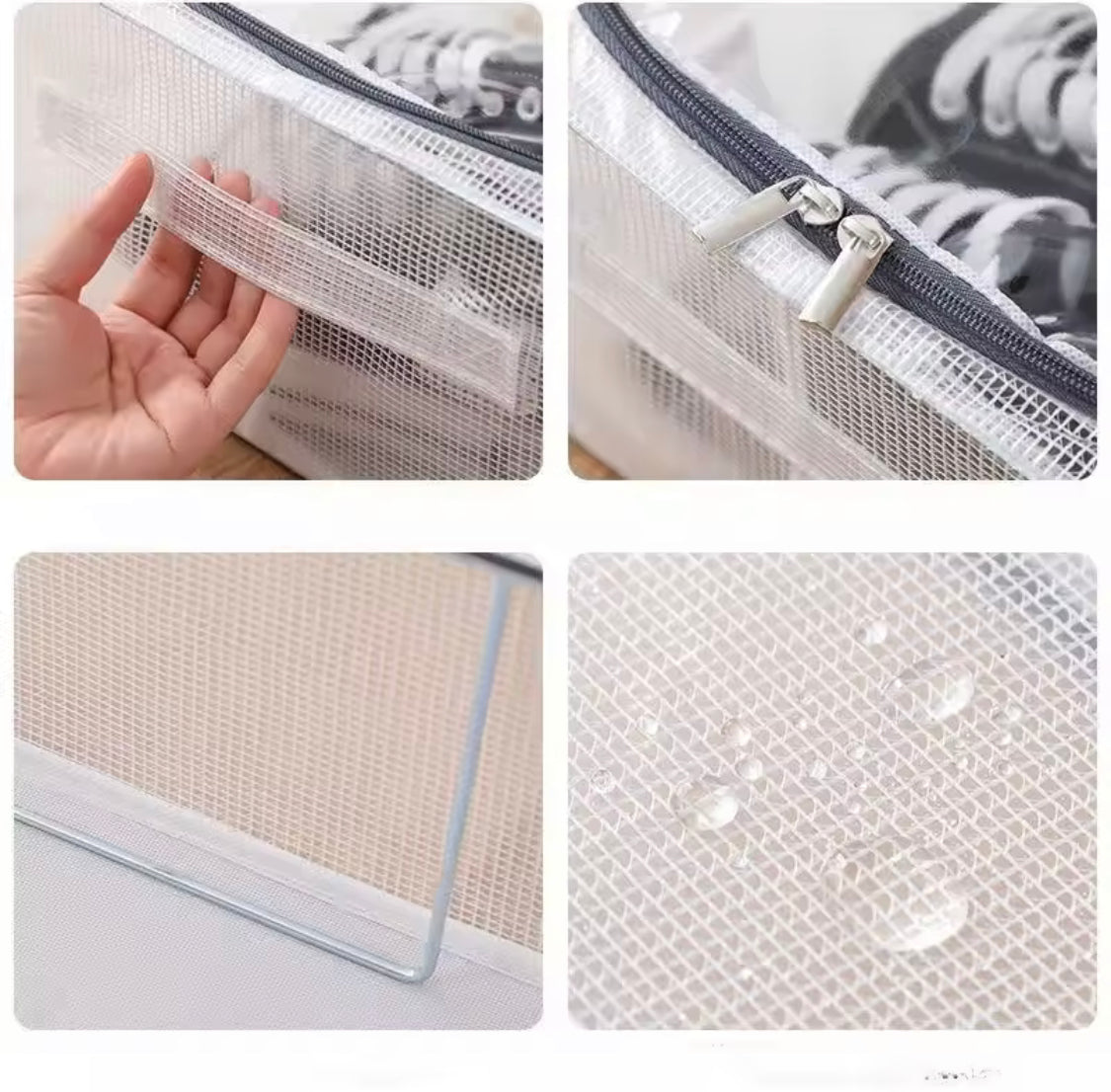 Double Sided Opening Zipper Shoe Storage Box, Under The Bed Shoe Basket, Dustproof Household Storage Box