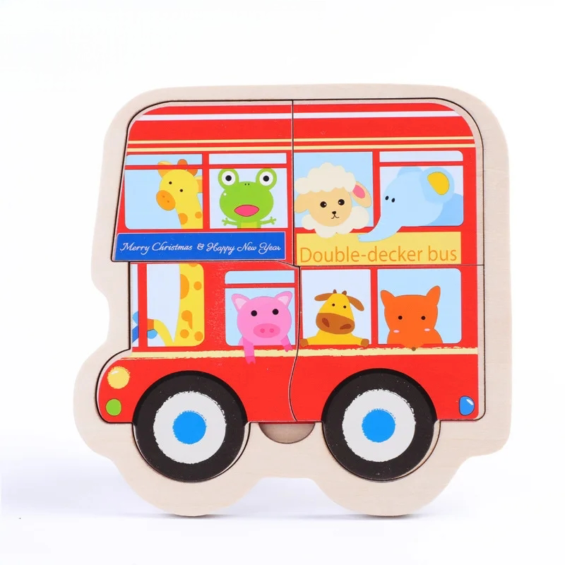 Colorful Wooden 3D Puzzle, Jigsaw Board Colorful Puzzle, Learning Toy For Children