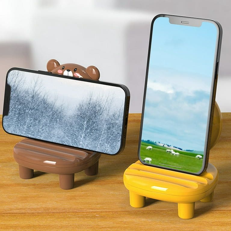 Animal Mirror Mobile Holder, Mini Cartoon Desktop Mobile Phone Holder, Cute Pet Lazy Person Mobile Stand, Portable Animal Chair Phone Bracket, Decorative Phone Holder